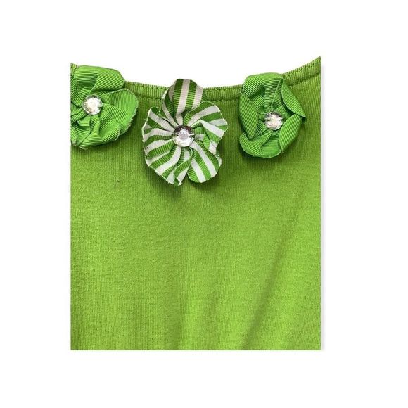 Sz6 Gymboree Green White Striped Summer Dress - Picture 3 of 5